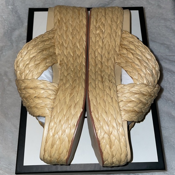 NWT J/SLIDES QUIVER Natural Raffia Sandal - Picture 12 of 15